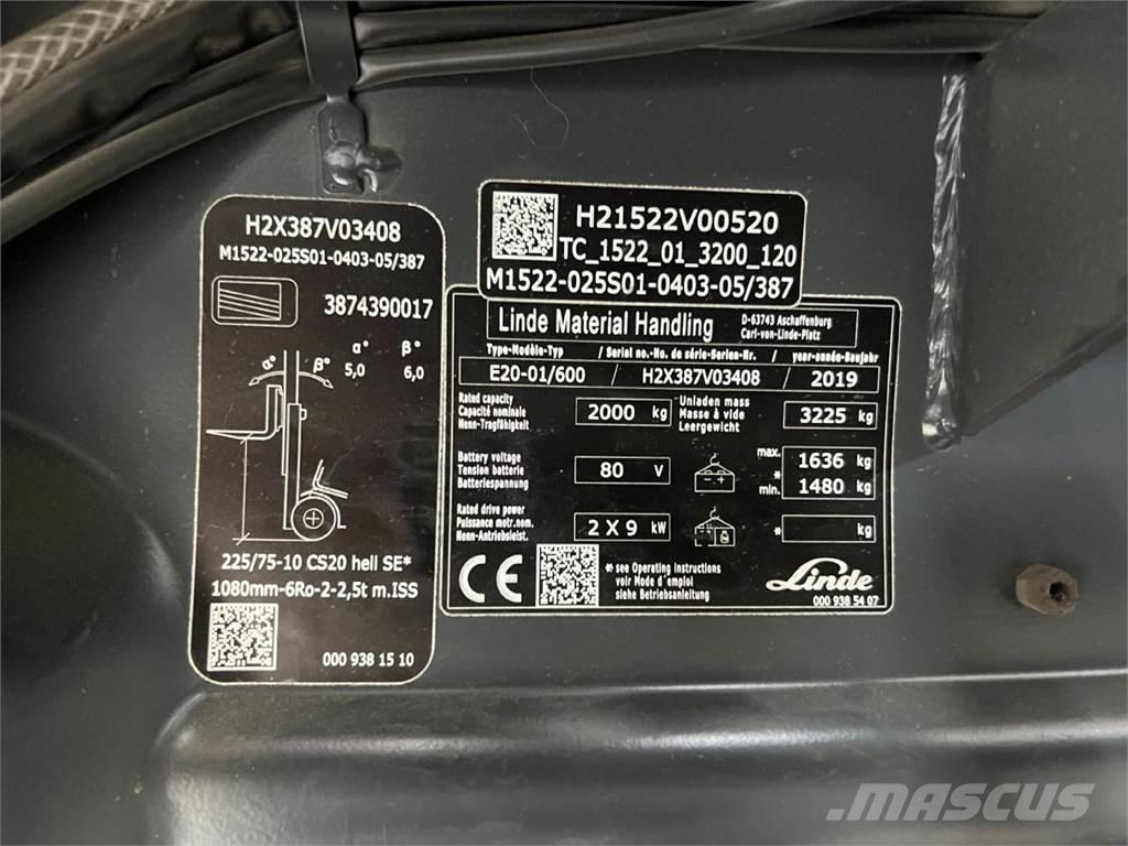 Linde E 20H-01/600 Elektriske trucker