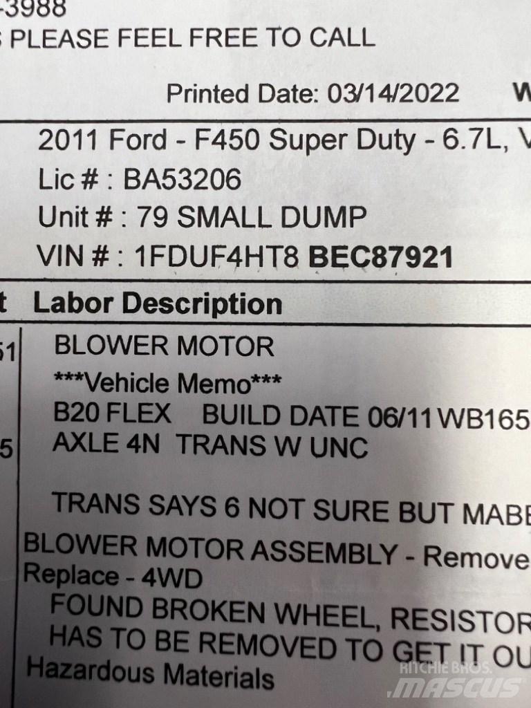 Ford F450 SUPER  DUTY Anlegg - Annet