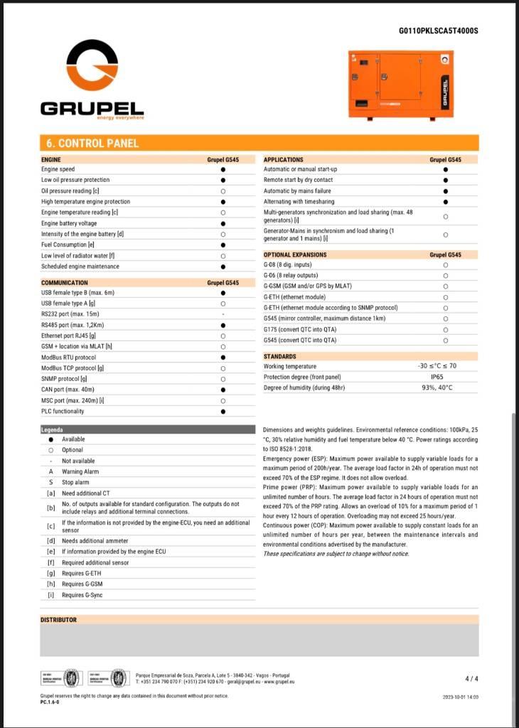  Grupel G545 Diesel Generatorer