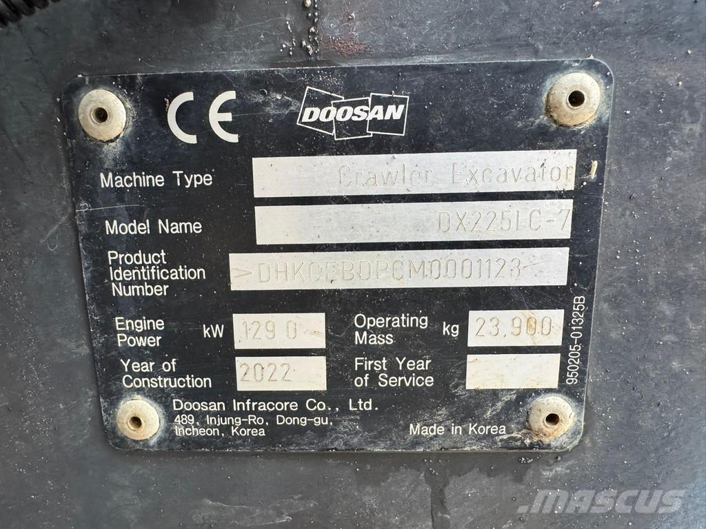 Doosan DX225LC-7 Spesialtilpassede gravemaskiner