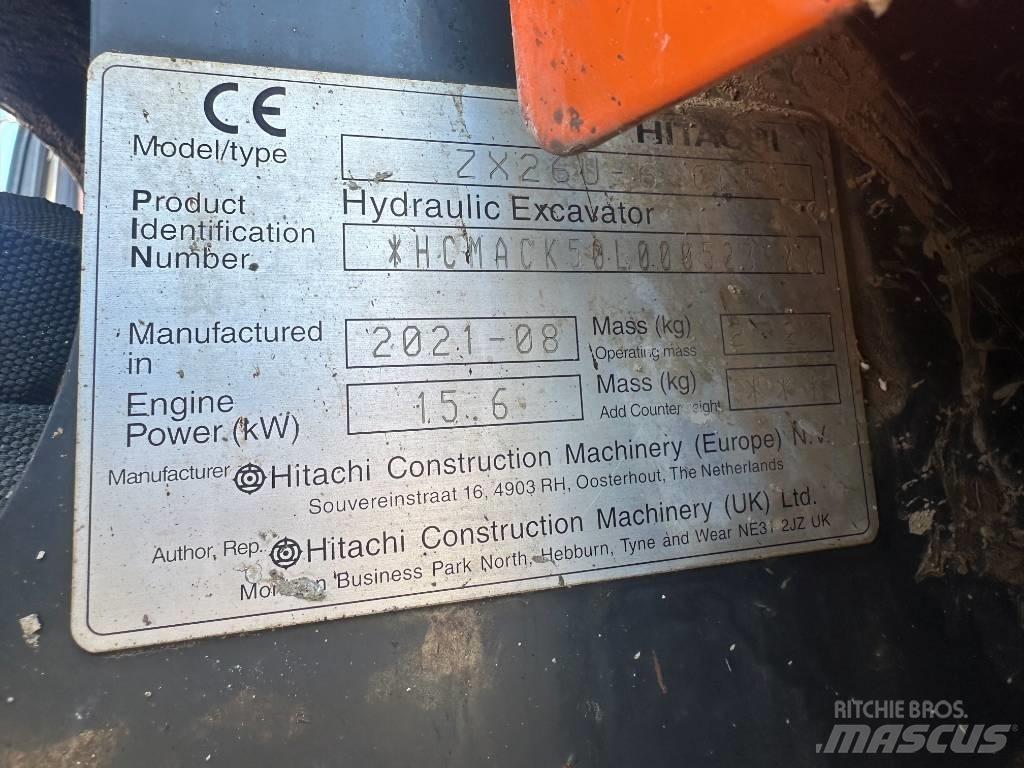 Hitachi ZX 26 U-6 Minigravere <7t