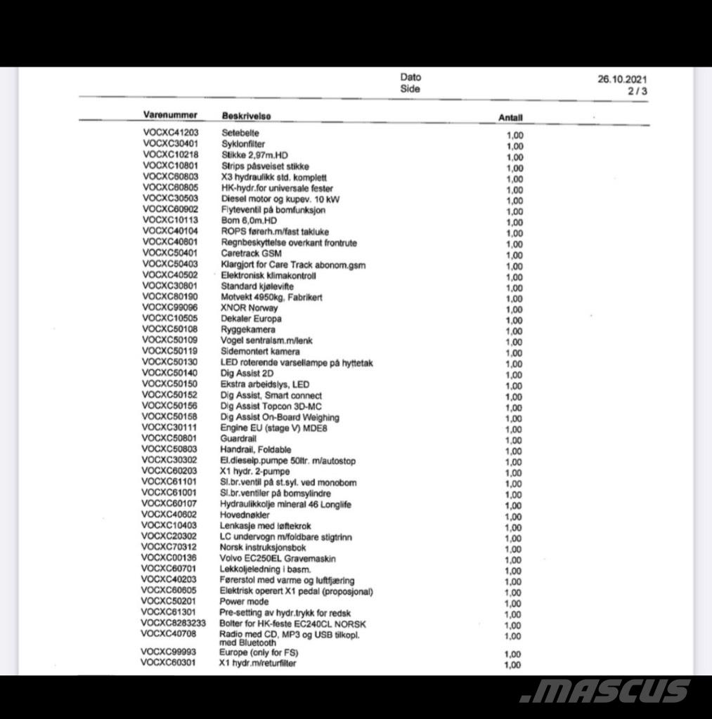 Volvo EC 250 EL Beltegraver