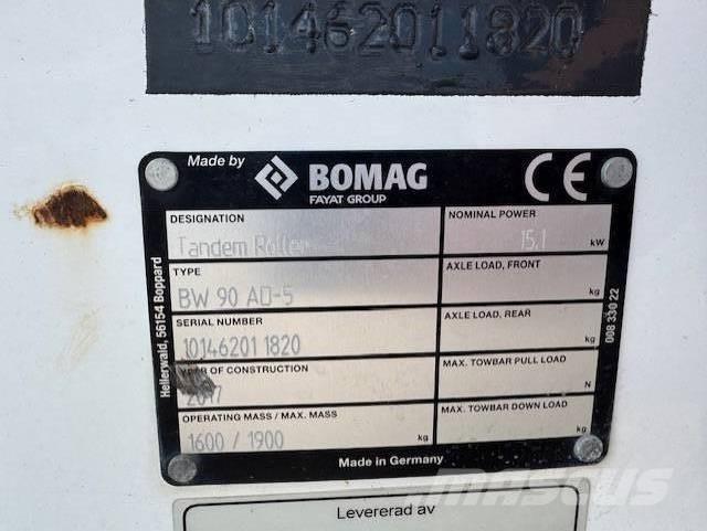 Bomag BW90 AD-5, Vält Tandem Valser