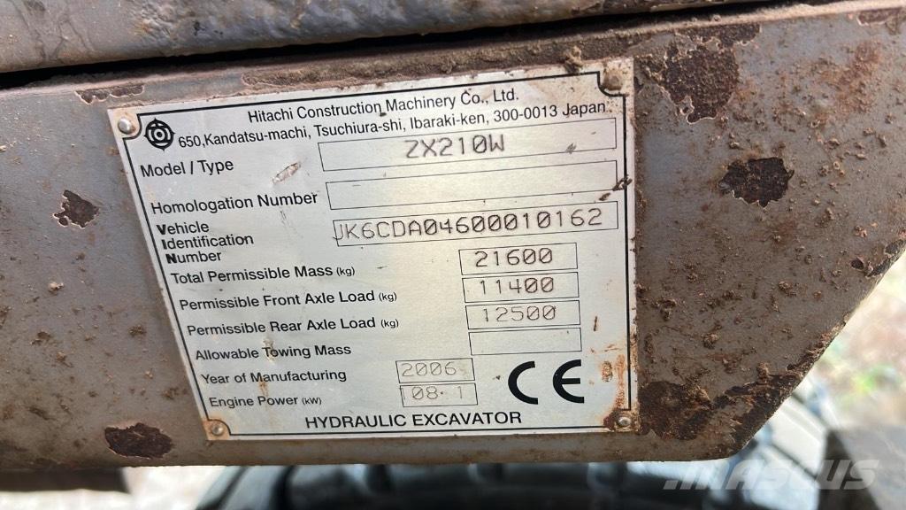 Hitachi ZX 210 W Hjulgravere