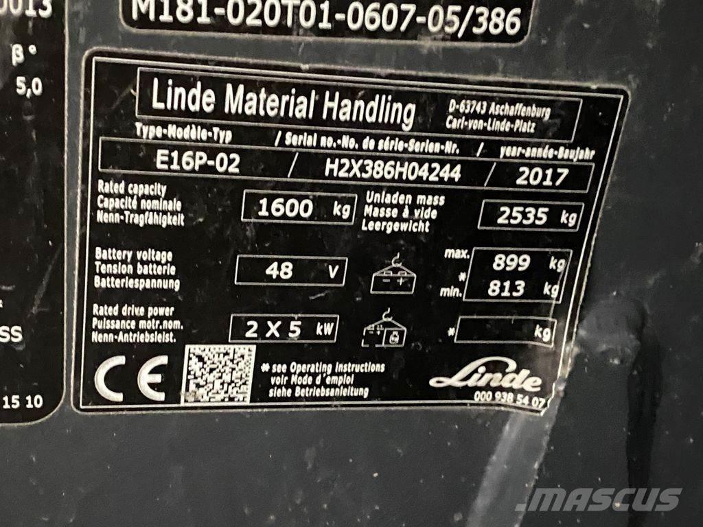 Linde E16P-02 Elektriske trucker