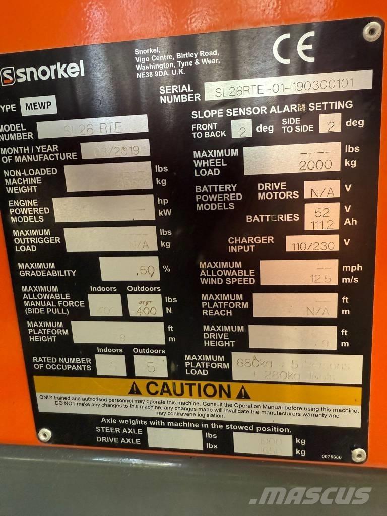 Snorkel SL 26 RTE Sakselifter