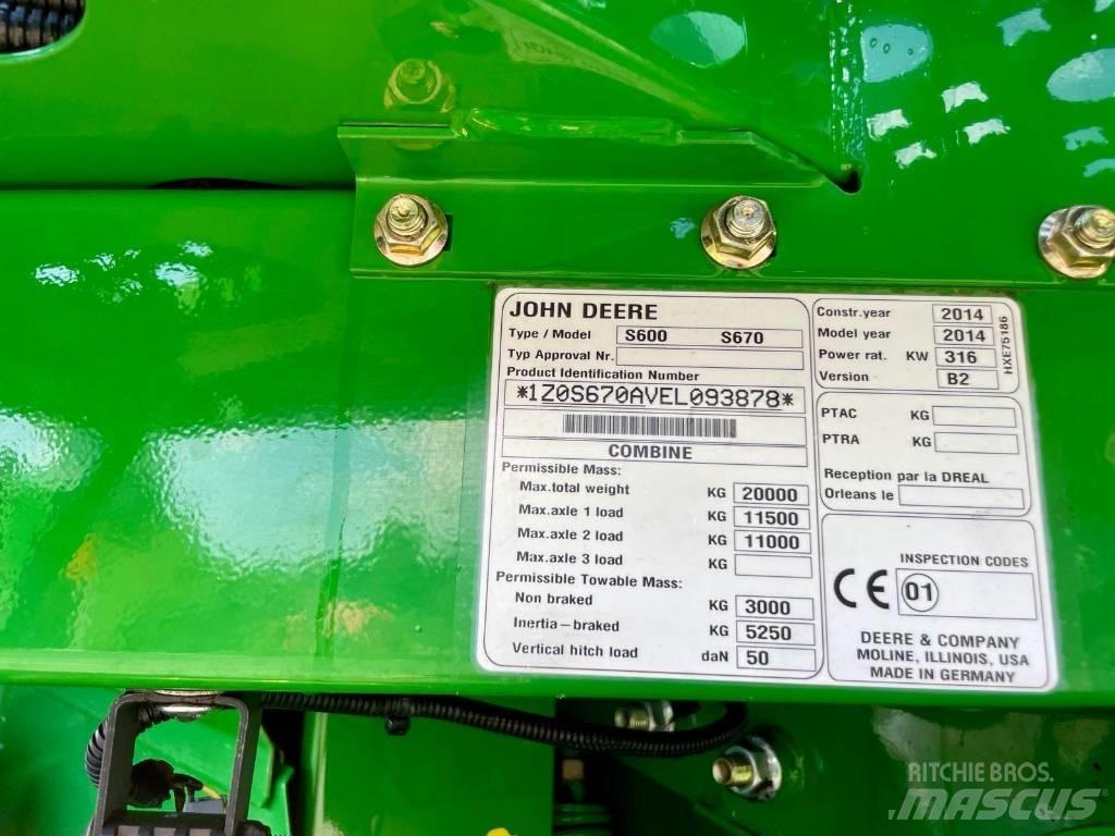 John Deere S 670 i Skurtreskere