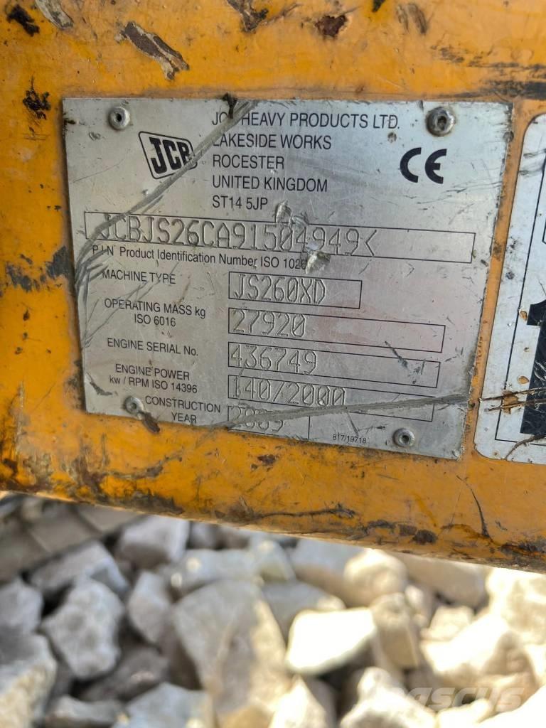 JCB JS 260 XD Belter, kjettinger og understell