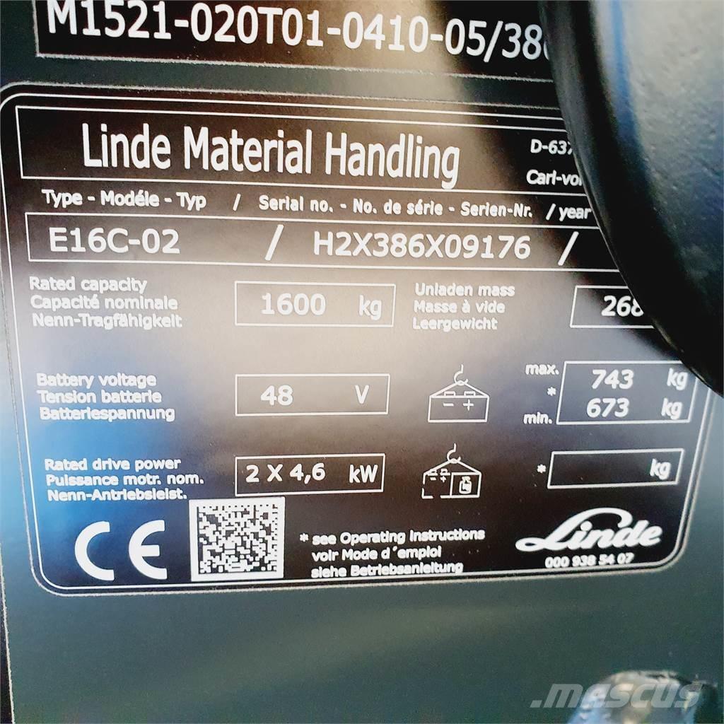 Linde E16C Elektriske trucker