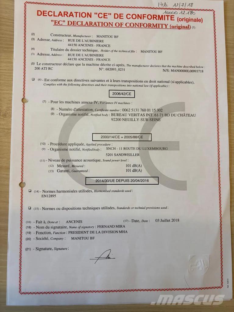 Manitou 200 ATJ Leddede bomlifter
