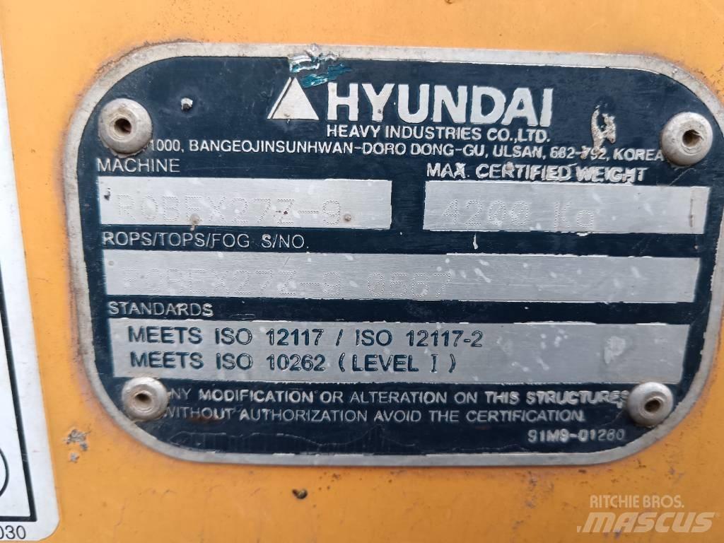 Hyundai Robex 27 Z-9 Minigravere <7t