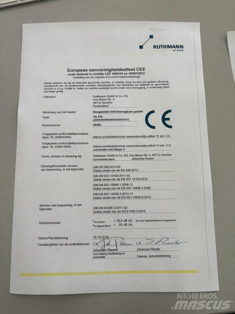 Ruthmann TB 270 Bilmontert lift