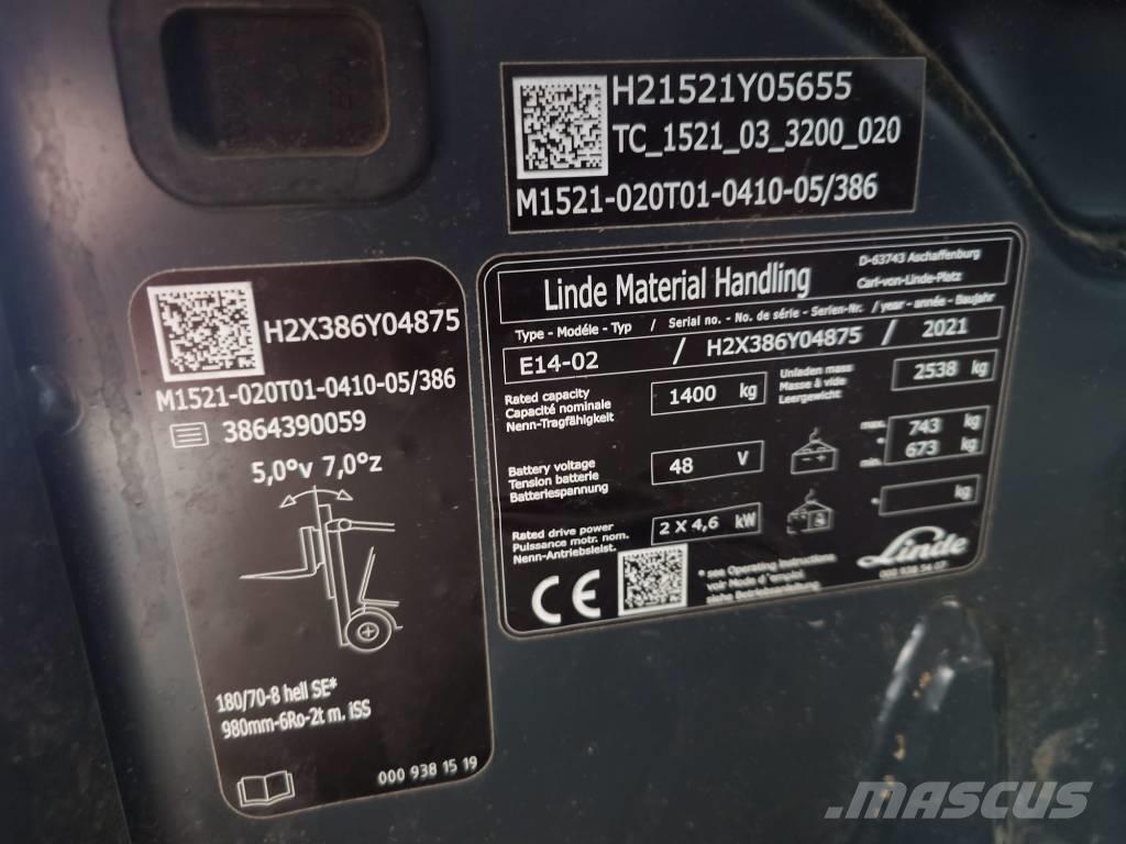 Linde E 14/386-02 Elektriske trucker