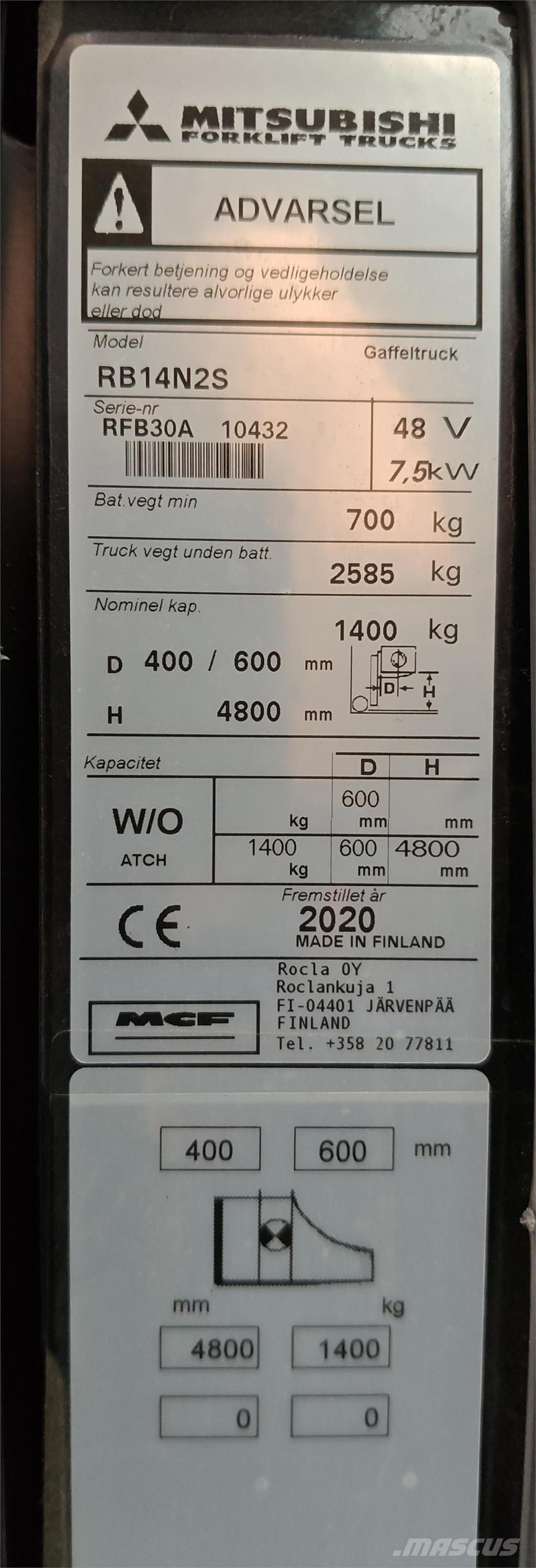 Mitsubishi RB14N2S Skyvemasttruck