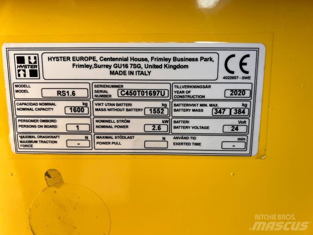 Hyster RS1.6 Stablere