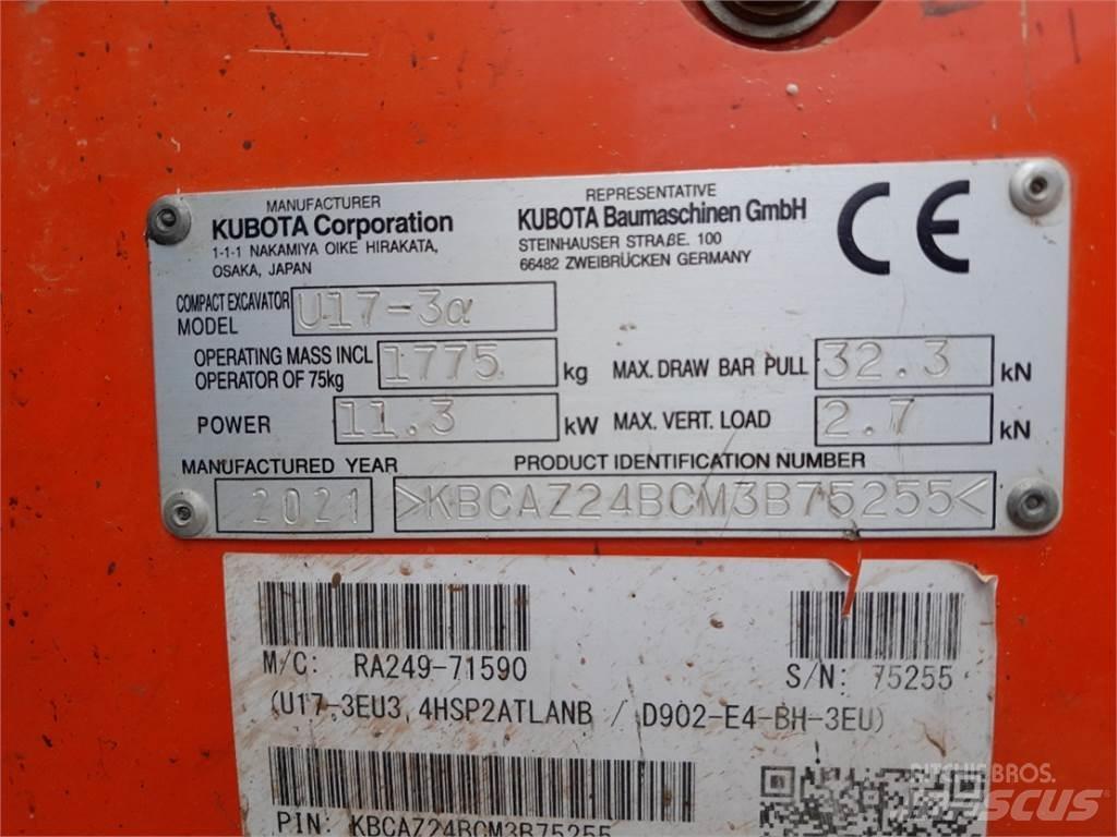 Kubota U17-3 Minigravere <7t