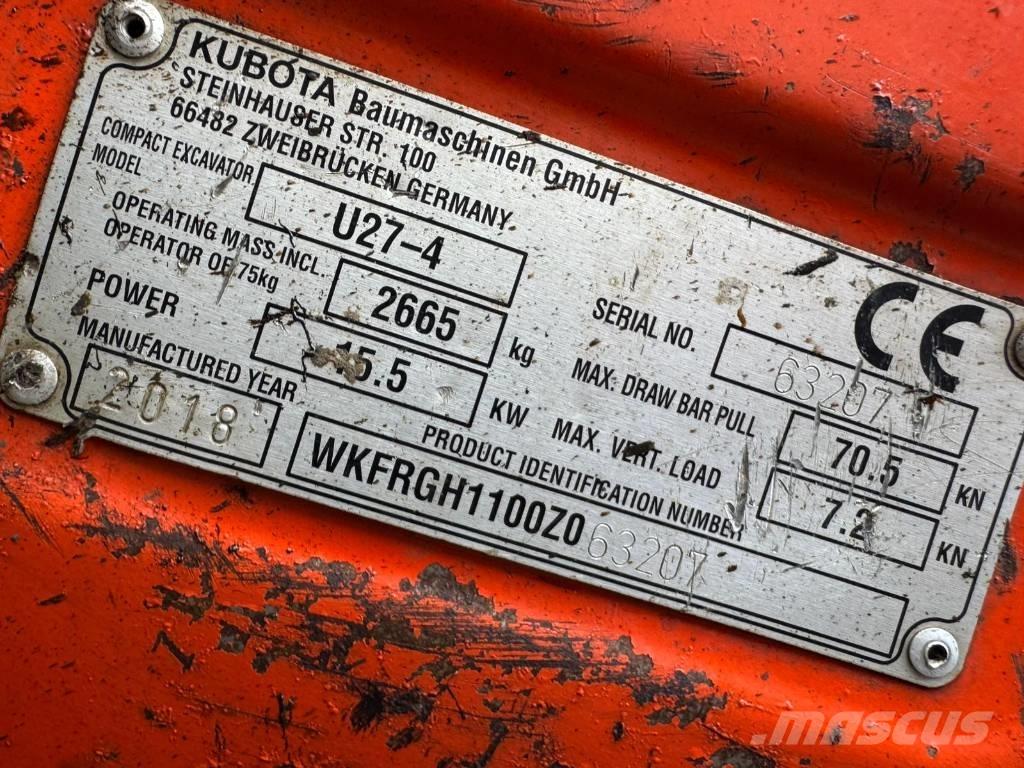 Kubota U 27-4 Minigravere <7t