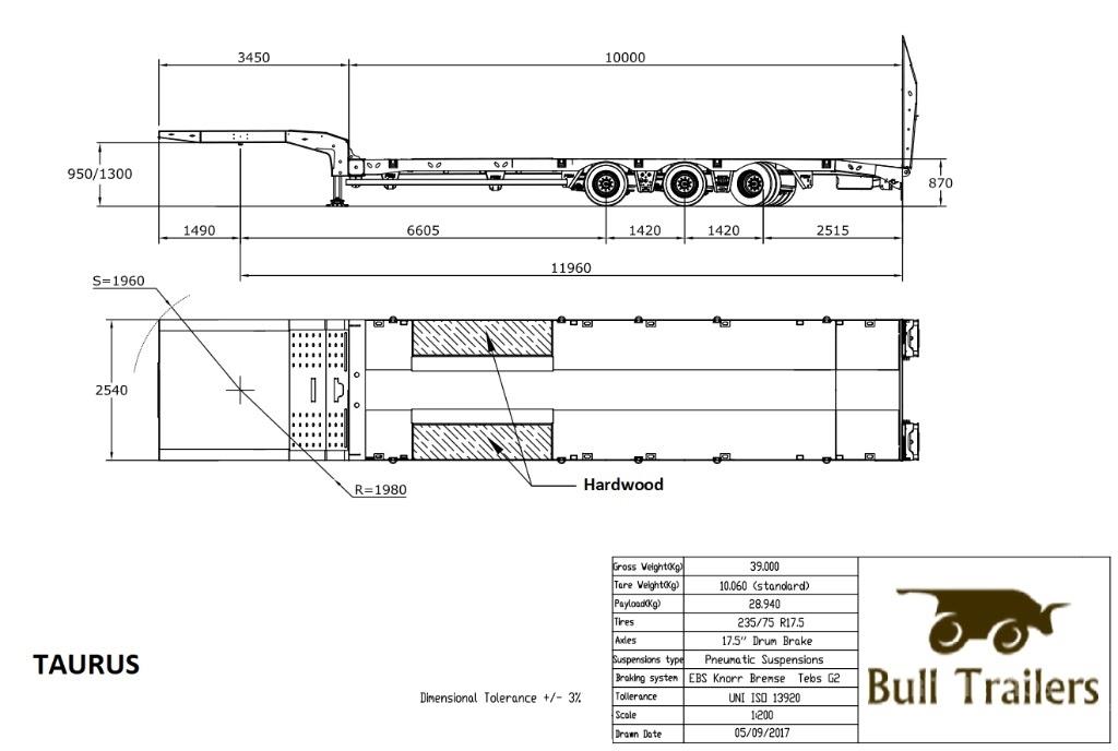 Bull Trailers Taurus Planhengere semi