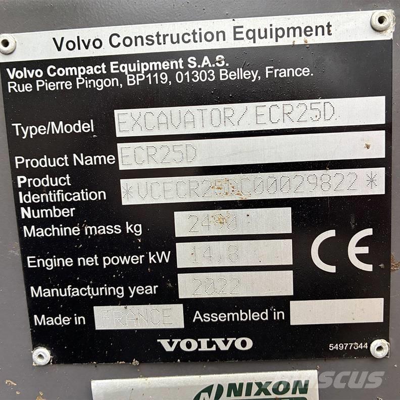 Volvo ECR25D Minigravere <7t