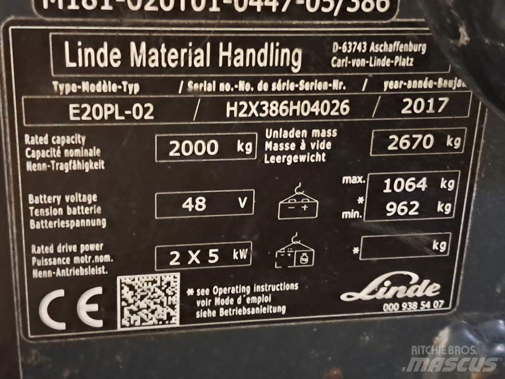 Linde E20PL-02 Elektriske trucker