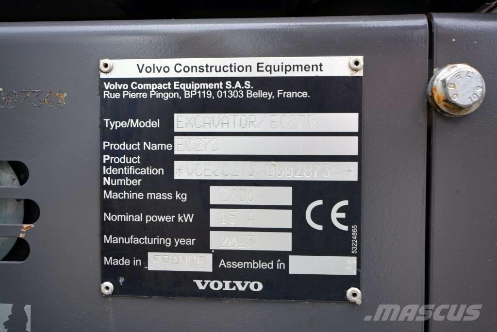 Volvo EC 27 D Minigravere <7t