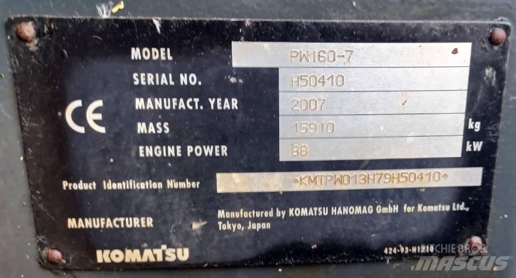 Komatsu PW 160-7 Hjulgravere