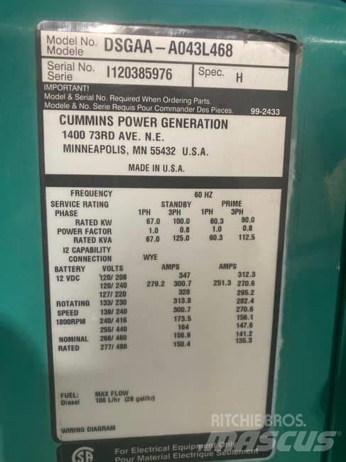 Cummins 105kW Diesel Generatorer