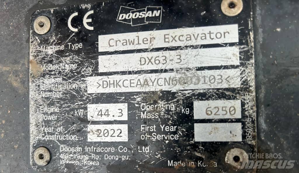 Doosan DX 63-3 Beltegraver