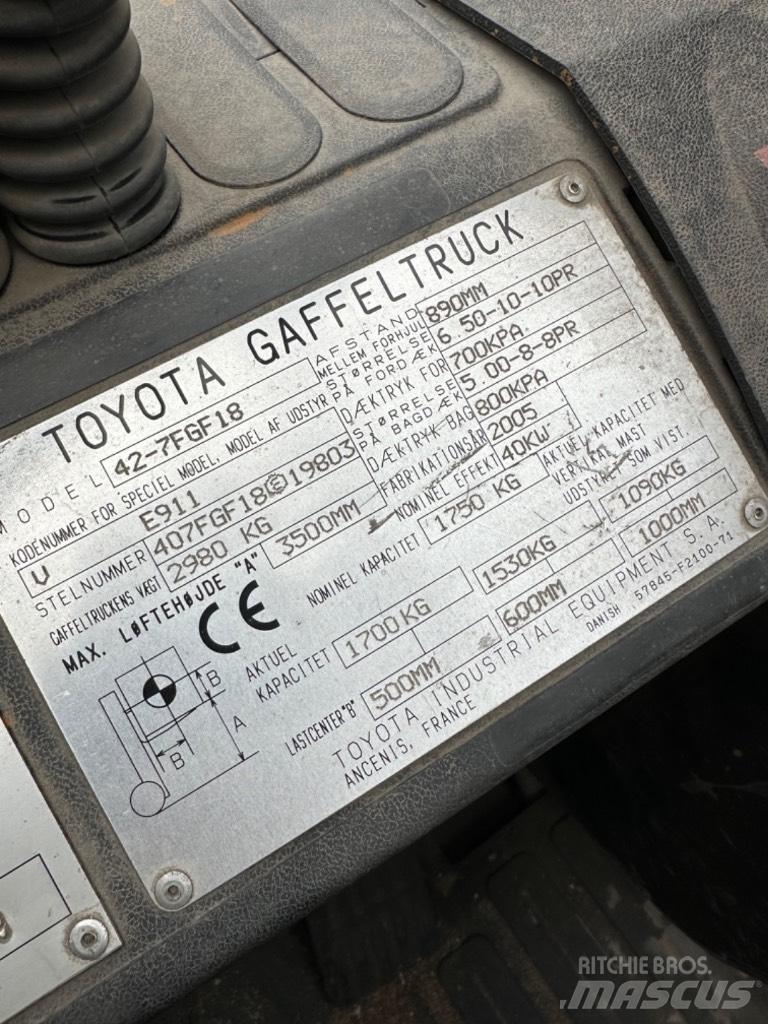 Toyota FG18 Propan trucker