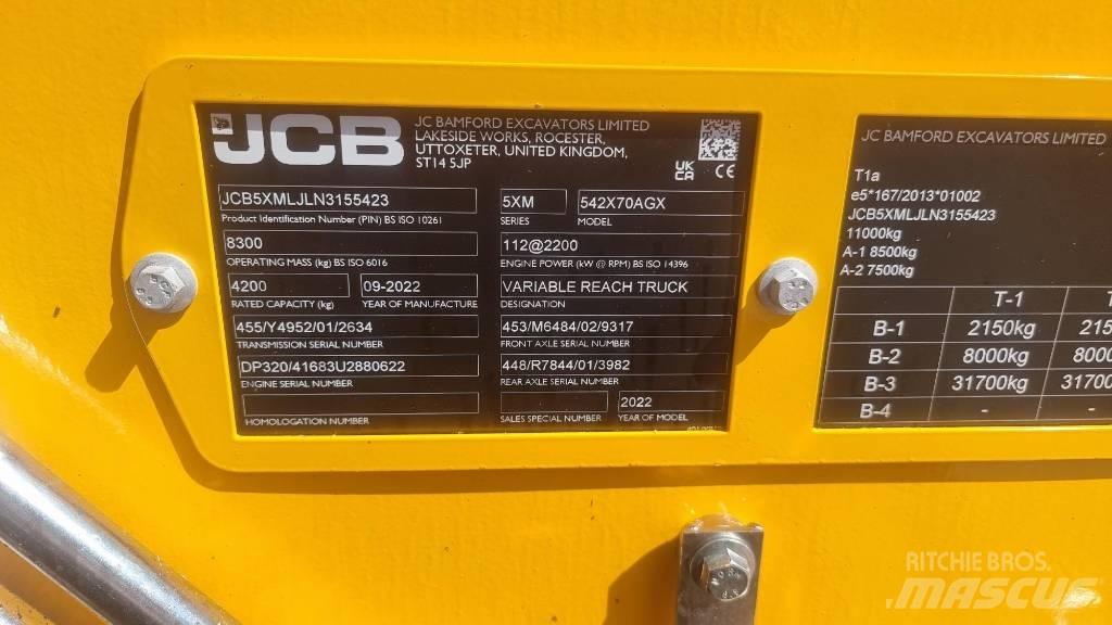 JCB 541-70 Agri Xtra Teleskoplastere for Landbruk