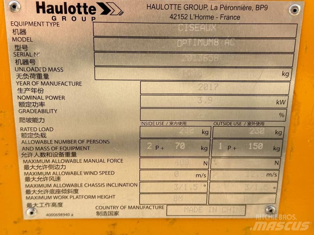Haulotte OPTIMUM 8 Sakselifter