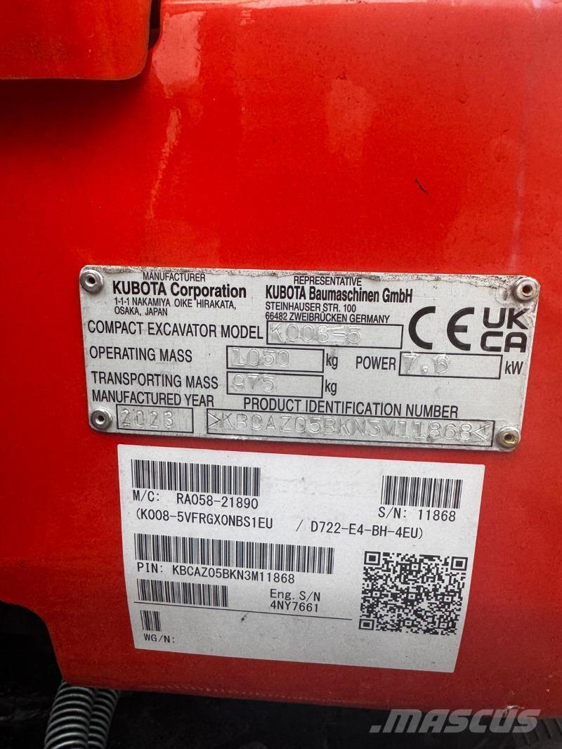 Kubota K008-5 Minigravere <7t