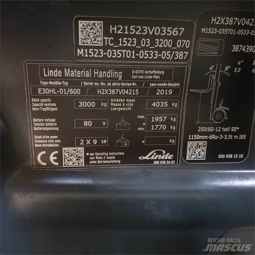 Linde E30/600HL Elektriske trucker