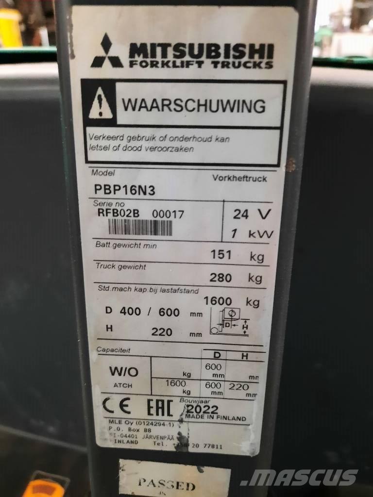 Mitsubishi PBP16N3 Lavtløftende truck