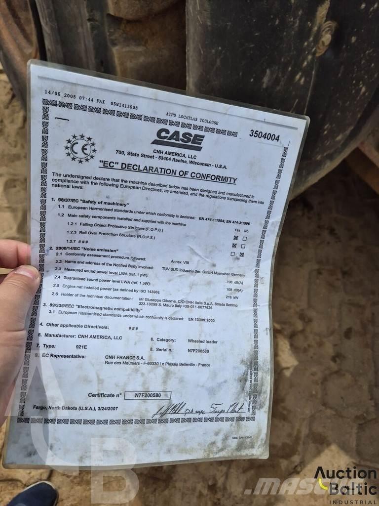 CASE 921 E Hjullastere