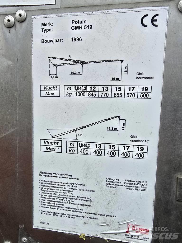 Potain GMH 519 Selvreisende tårnkran