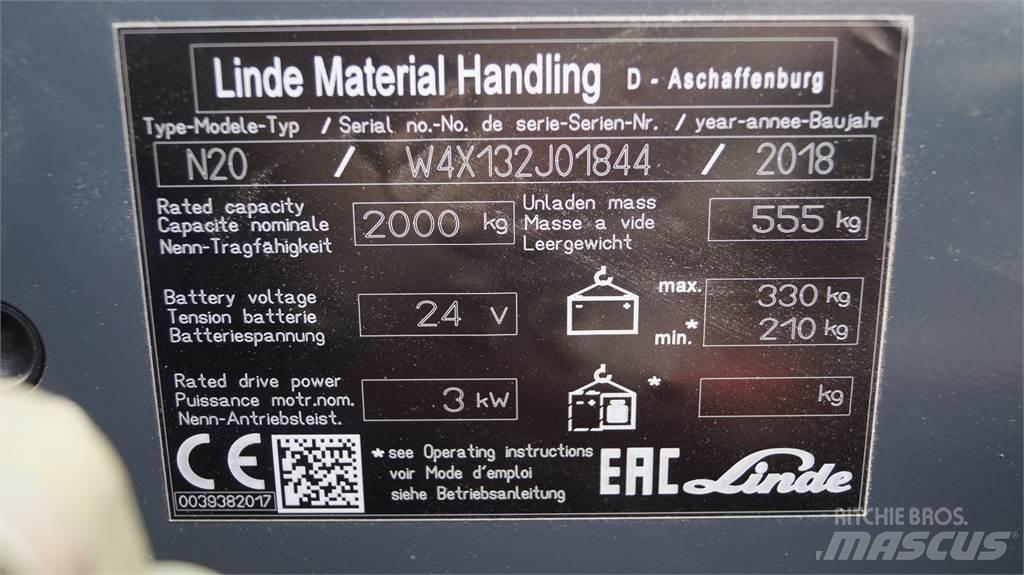 Linde N20 kurz Lavtløftende plukketruck
