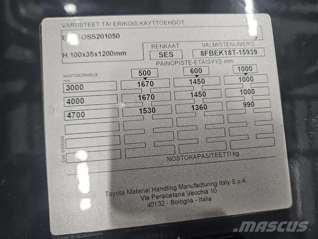 Toyota 8 FBEK 18 T Elektriske trucker