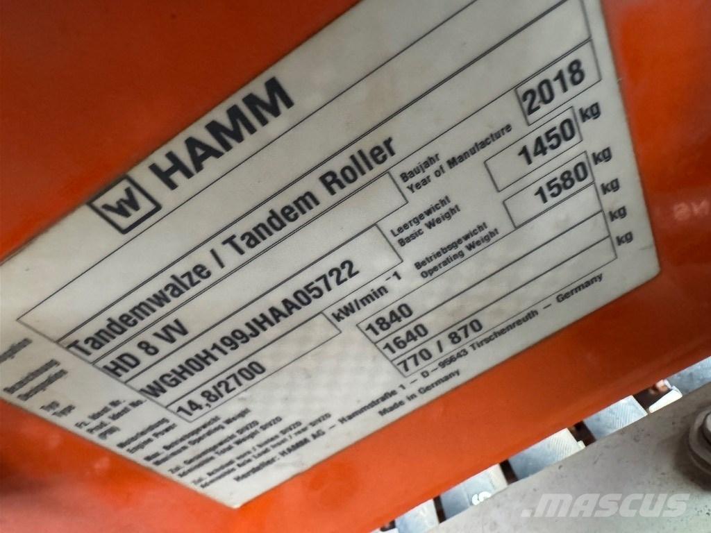 Hamm HD 8 VV Tandem Valser