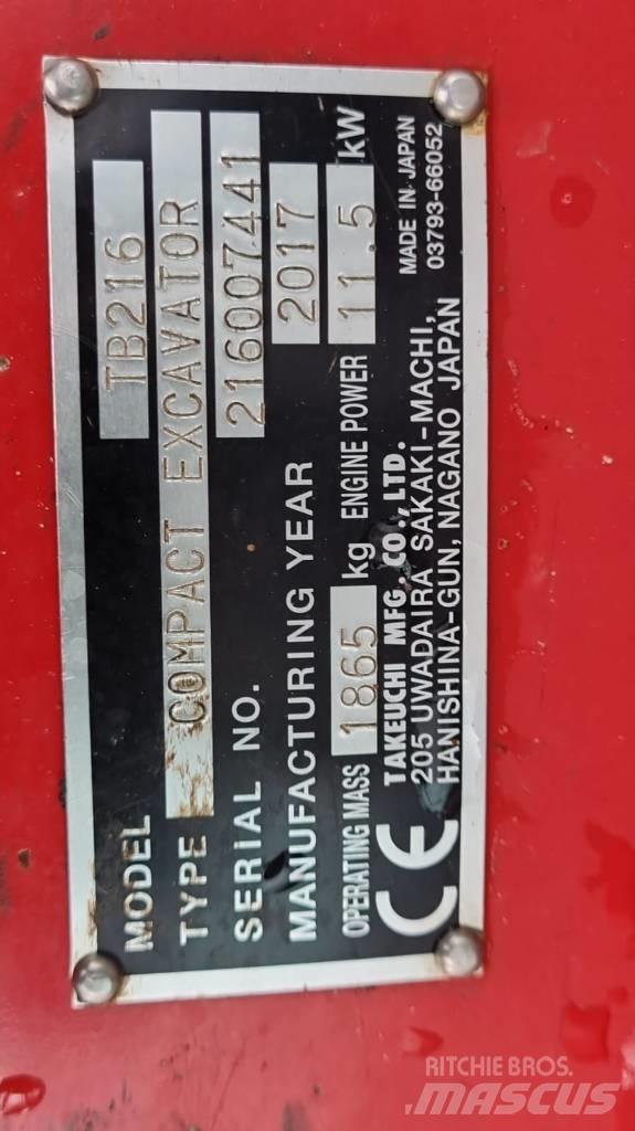 Takeuchi TB216 V4 Minigravere <7t