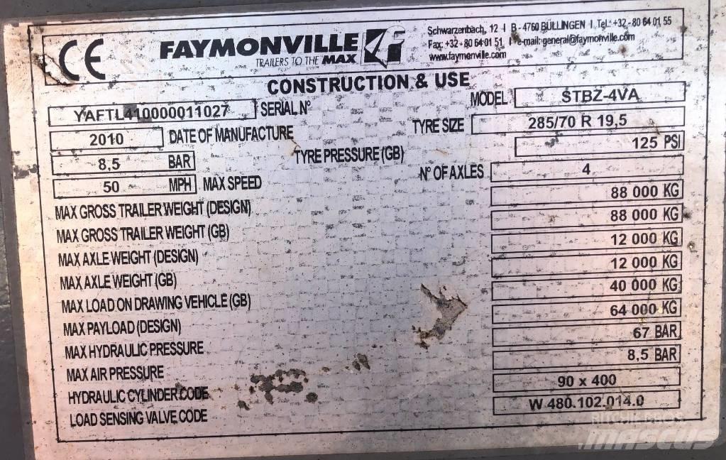Faymonville STBZ-4VA Maskinhenger