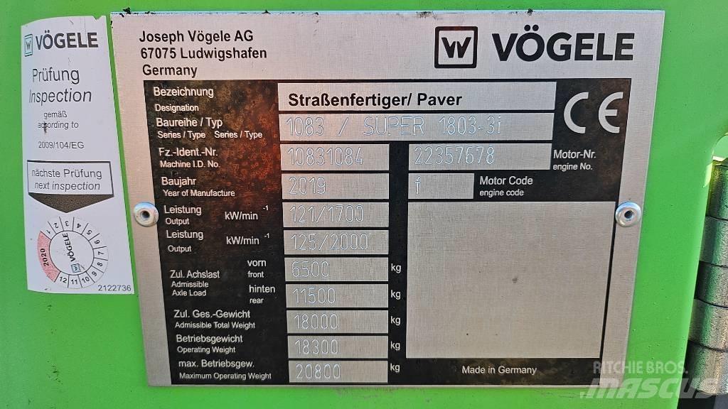 Vögele Super 1803-3i Asfaltutleggere