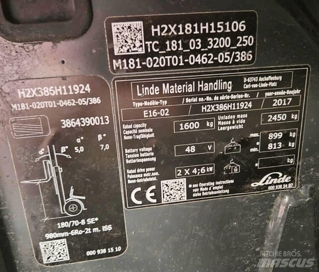 Linde E16-02 Elektriske trucker
