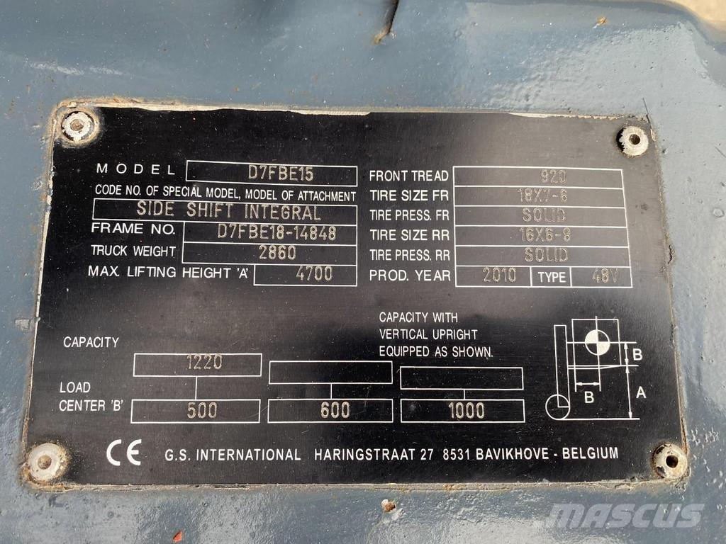 Toyota 7FBEF15 Elektriske trucker