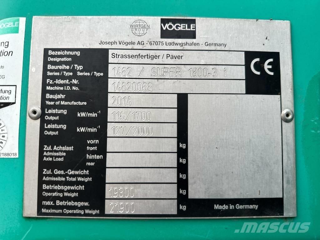 Vögele Super 1800-3i Asfaltutleggere