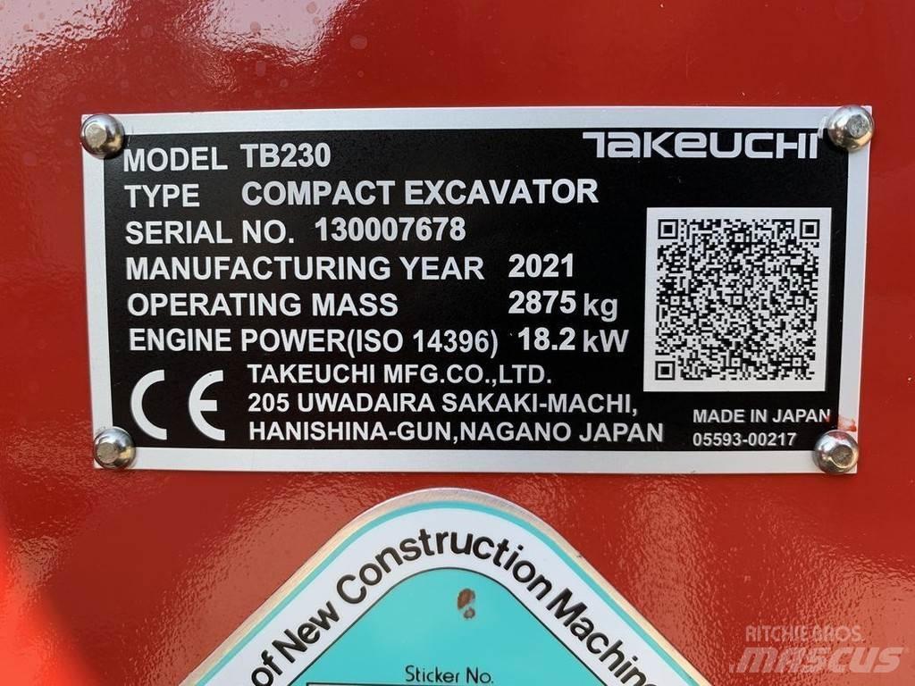 Takeuchi TB230 V3 Minigravere <7t