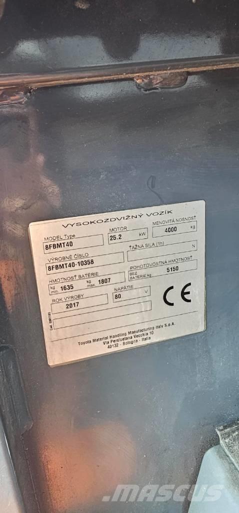 Toyota 8FBMT40 Elektriske trucker