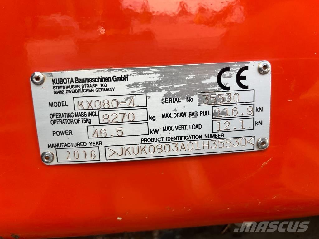 Kubota KX 080 Midigravere 7 - 12t