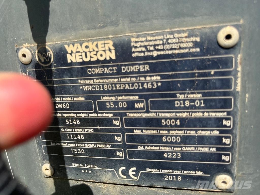 Wacker Neuson DW 60 Mini dumpere