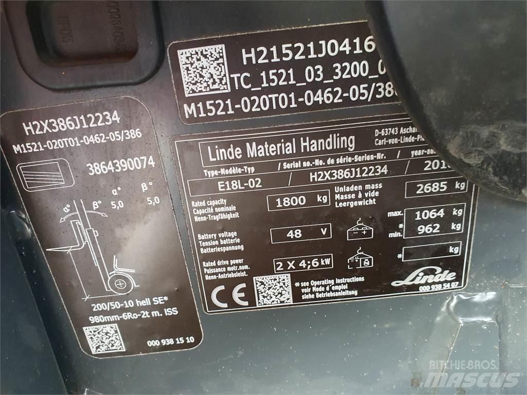 Linde E18L Elektriske trucker